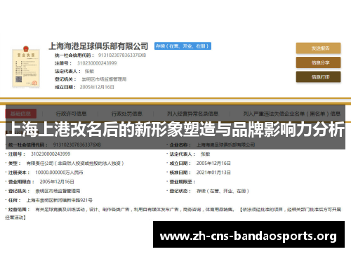 上海上港改名后的新形象塑造与品牌影响力分析 上海上港改名后的新形象塑造与品牌影响力分析