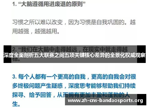 深度全面剖析五大联赛之间五项关键核心差异的全景化权威观察